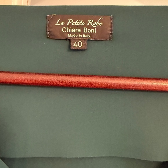 LA PETITE ROBE CHIARA BONI Women's Dark Green V-Neck Wrap Front Ruched Dress - Picture 3 of 6